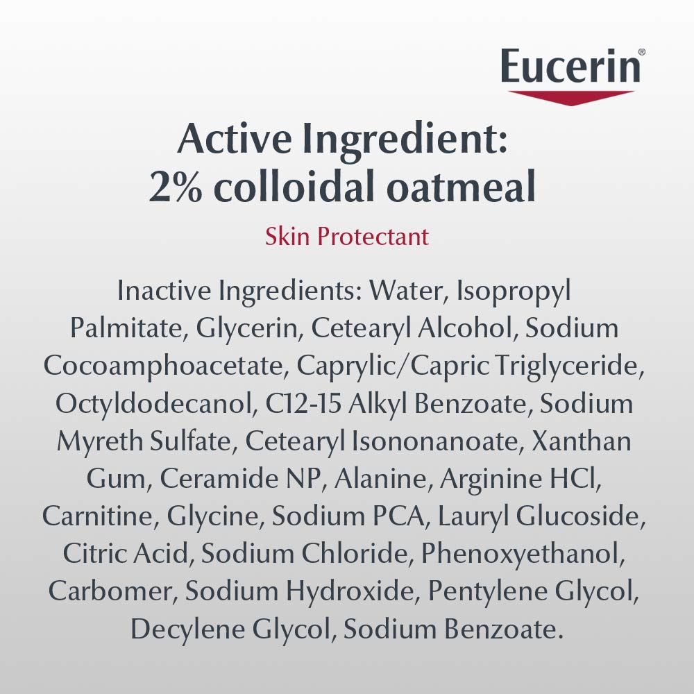 Eucerin bottle on bathroom shelf in calm setting promoting gentle care