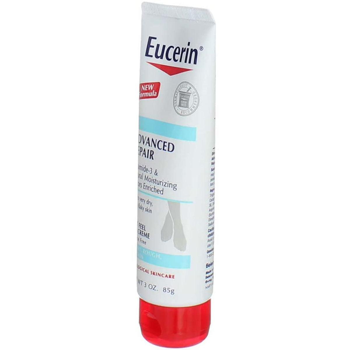 Eucerin before and after feet comparison showing improved smoothness benefit