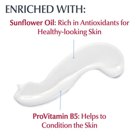 Eucerin bottle placed in bathroom showing daily routine convenience
