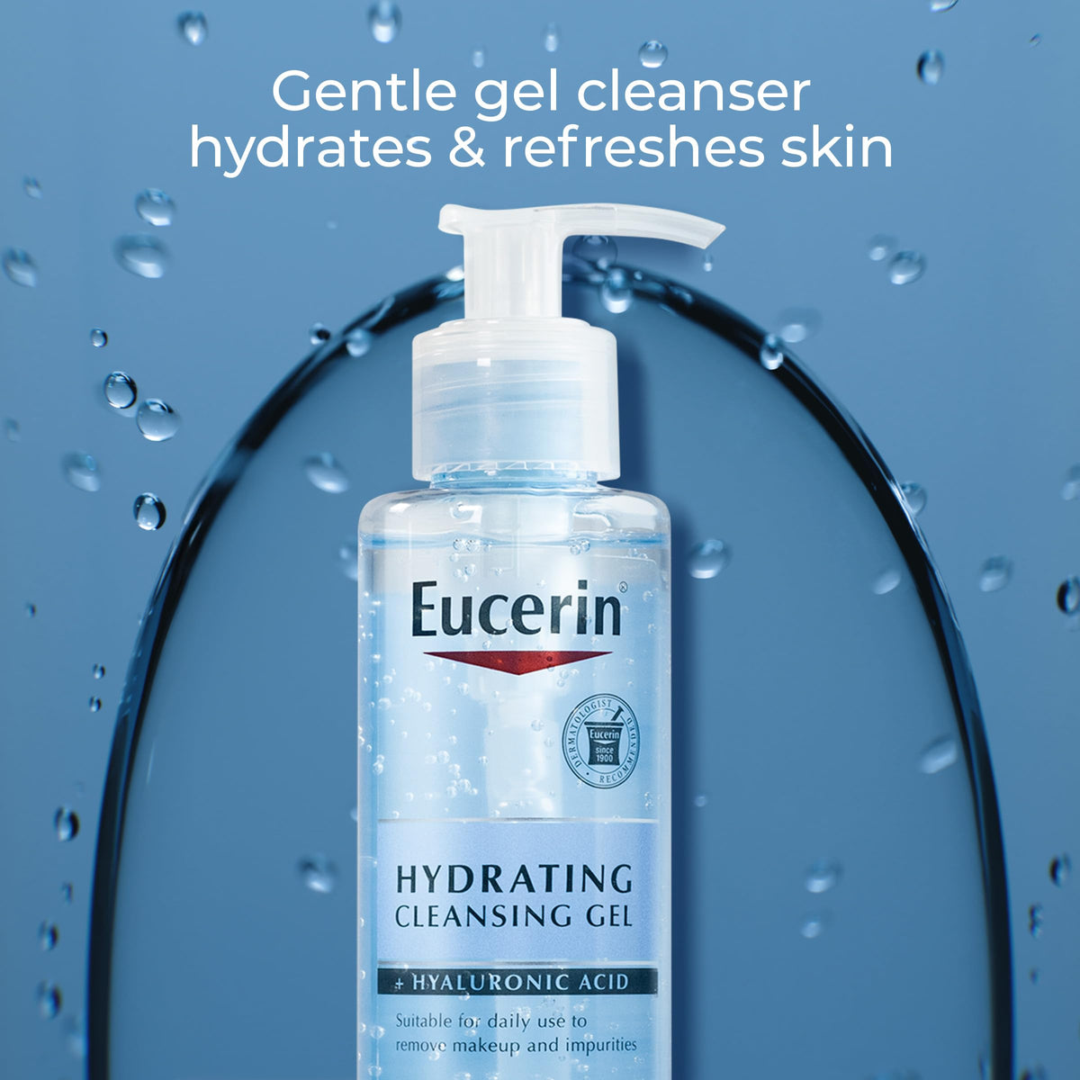 Eucerin pump and cap detail for easy dispensing and precise use