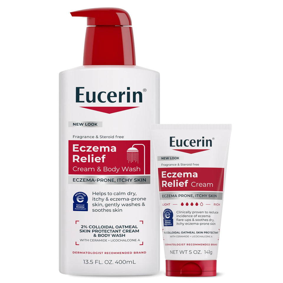 Eucerin bundle front packaging showing both products and benefits