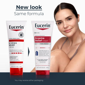 Eucerin back label close-up showing ingredients and usage directions for safety