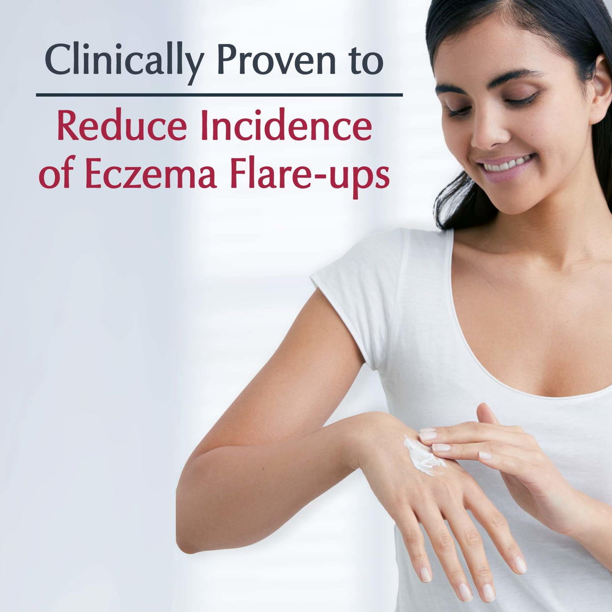 Eucerin cream texture close-up showing non-greasy absorbent formula benefit