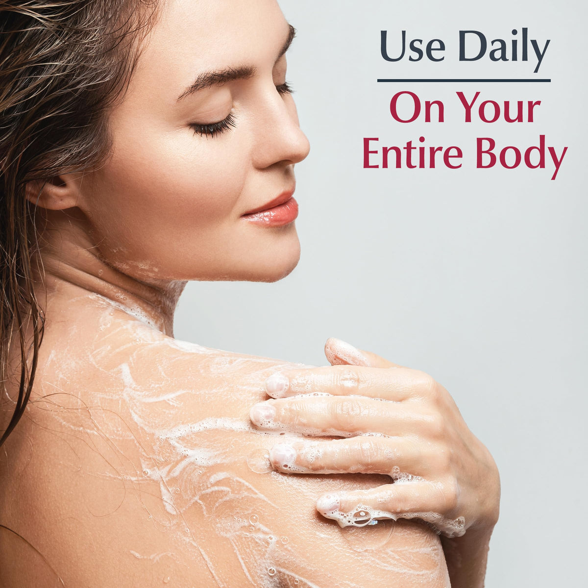Eucerin used on face demonstration showing gentle cleansing for sensitive skin