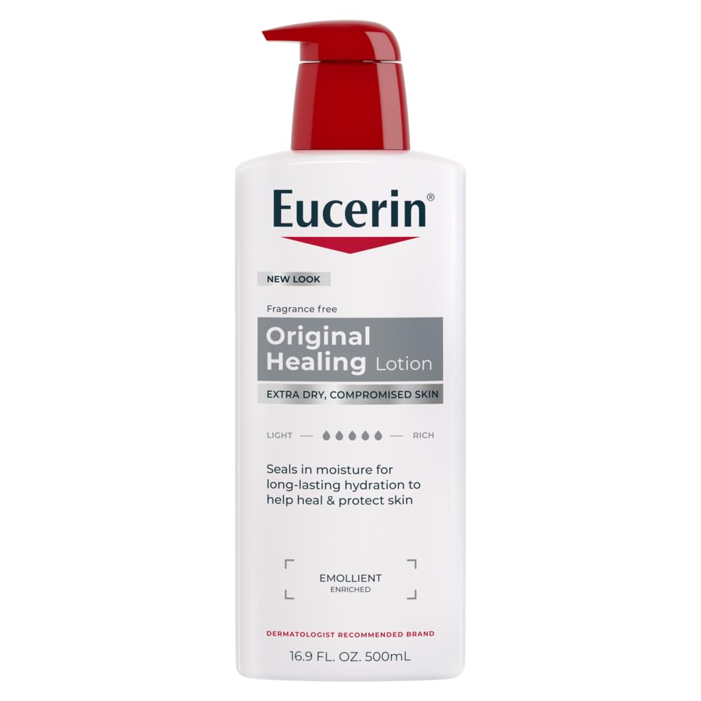 Eucerin front bottle showing 16.9 fl oz and clear product benefit