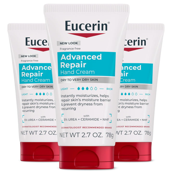 Eucerin front packaging showing 2.7 oz tube, portable hydration benefit