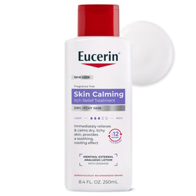 Eucerin front packaging 8.4 fl oz bottle showing product benefits