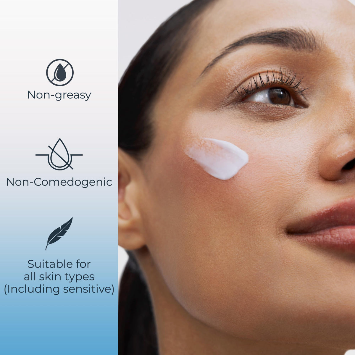 Eucerin close-up gel texture illustrating lightweight hydration and absorbency