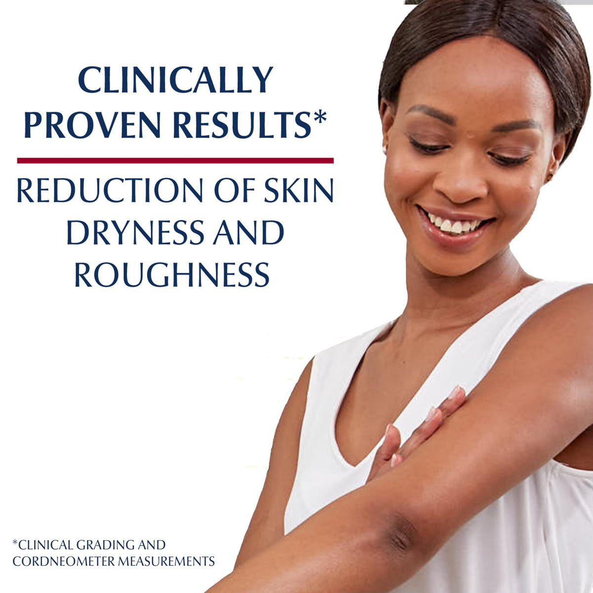 Eucerin tube open with cream texture visible demonstrating smooth application benefit