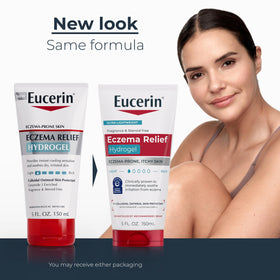 Eucerin gel texture close-up highlighting lightweight, non-greasy hydration benefit