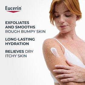 Eucerin ingredient label showing urea and ceramide for hydration