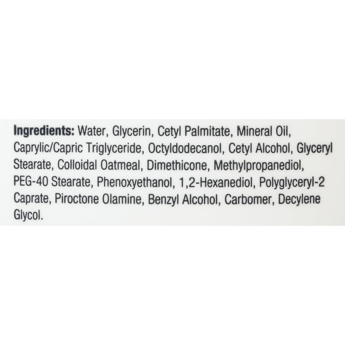 Eucerin label close-up highlighting fragrance-free, non-comedogenic benefits