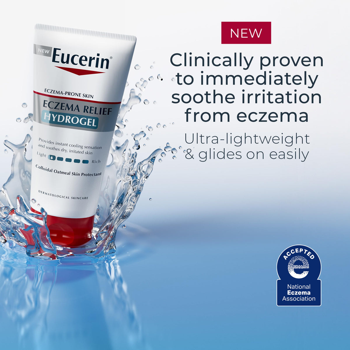 Eucerin label close-up showing key ingredients for barrier support benefit