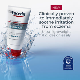 Eucerin label close-up showing key ingredients for barrier support benefit