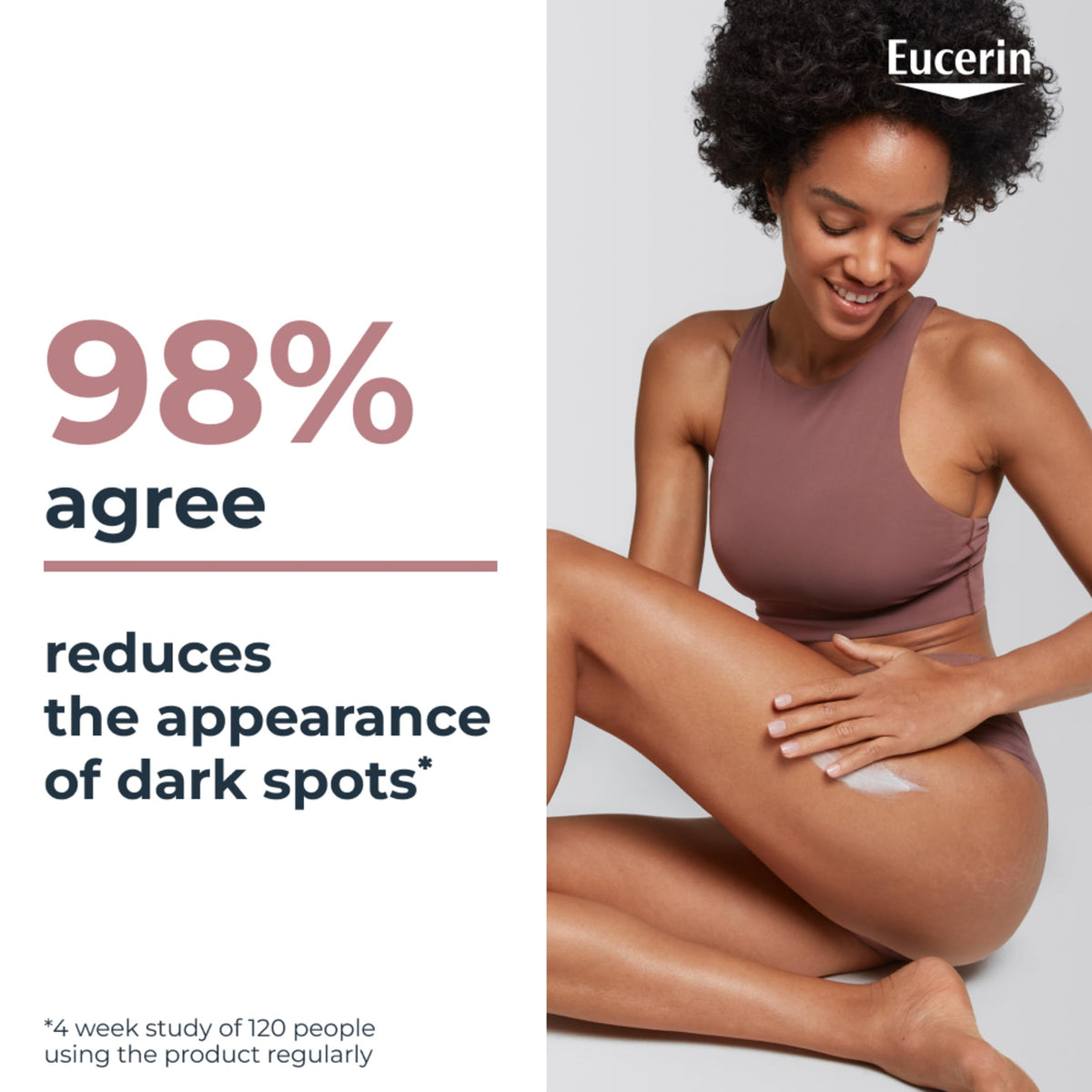 Eucerin being applied on an arm showing even coverage and hydration