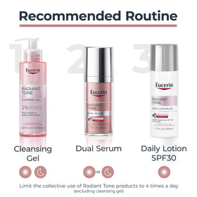 Morning routine scene with Eucerin on bathroom counter for everyday protection
