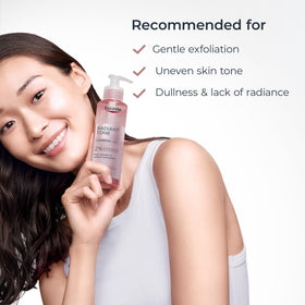 Eucerin radiant tone before and after concept illustrating improved surface texture