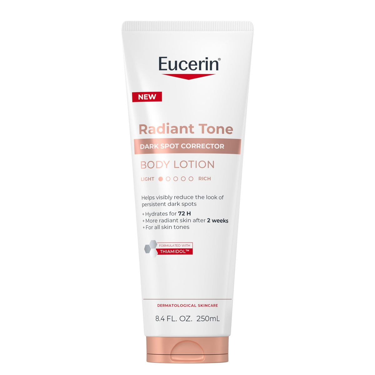 Eucerin front tube view showing product and clear benefits