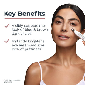 Close-up of Eucerin metal applicator cooling effect during application