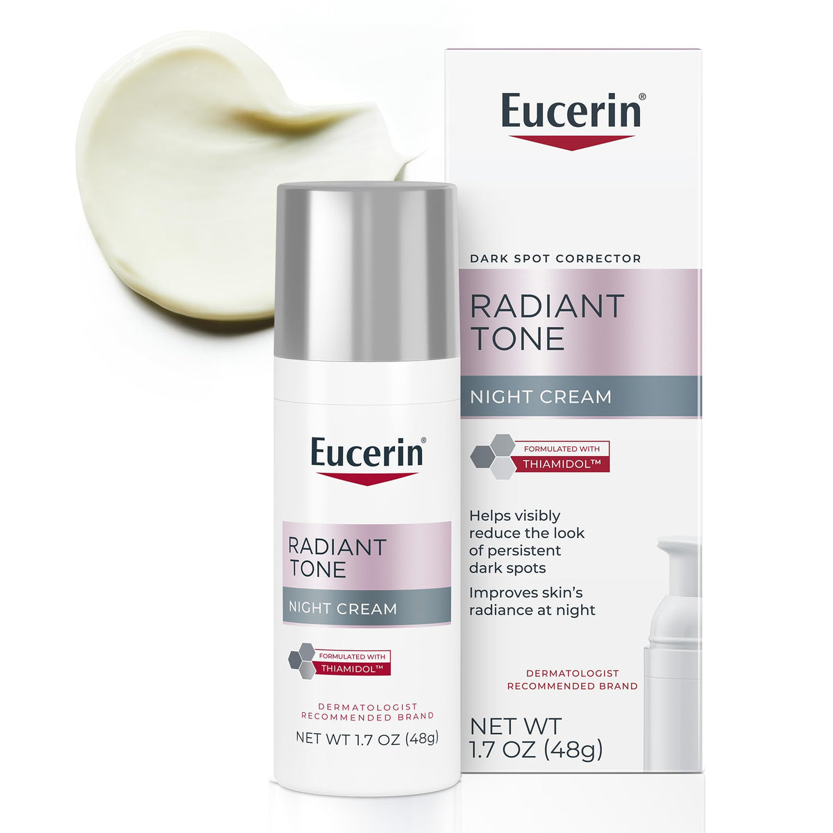 Eucerin front bottle showing product and clear labeling for easy identification