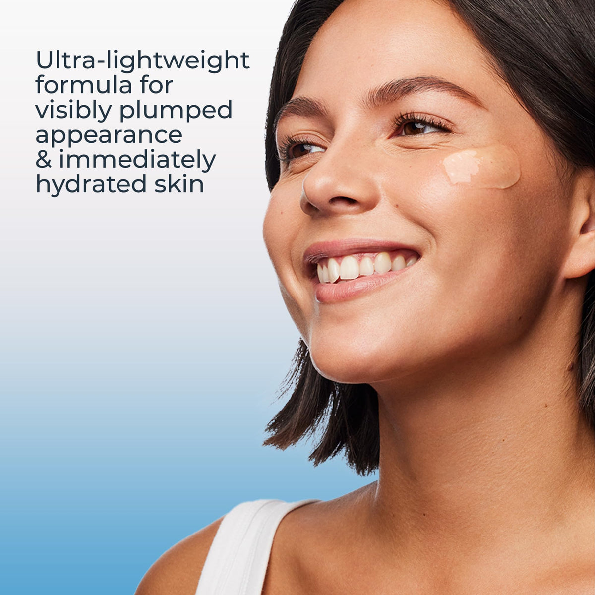 Side label of Eucerin bottle showing usage and non-comedogenic claim