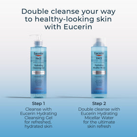 Eucerin size comparison with hand showing 13.5 fl oz value and scale