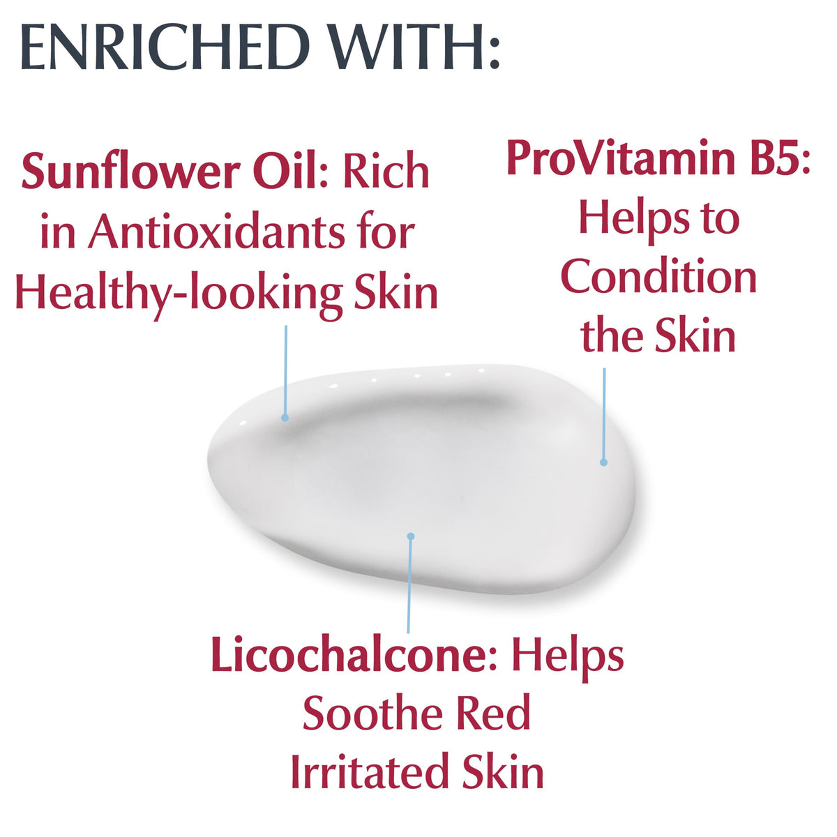 8 oz tube shown in hand for scale, Eucerin convenient daily-use benefit