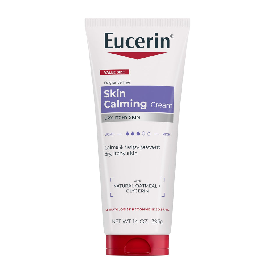 Eucerin front tube showing packaging and easy application benefit