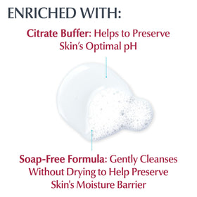 Eucerin texture on hand close-up demonstrating gentle, non-greasy feel