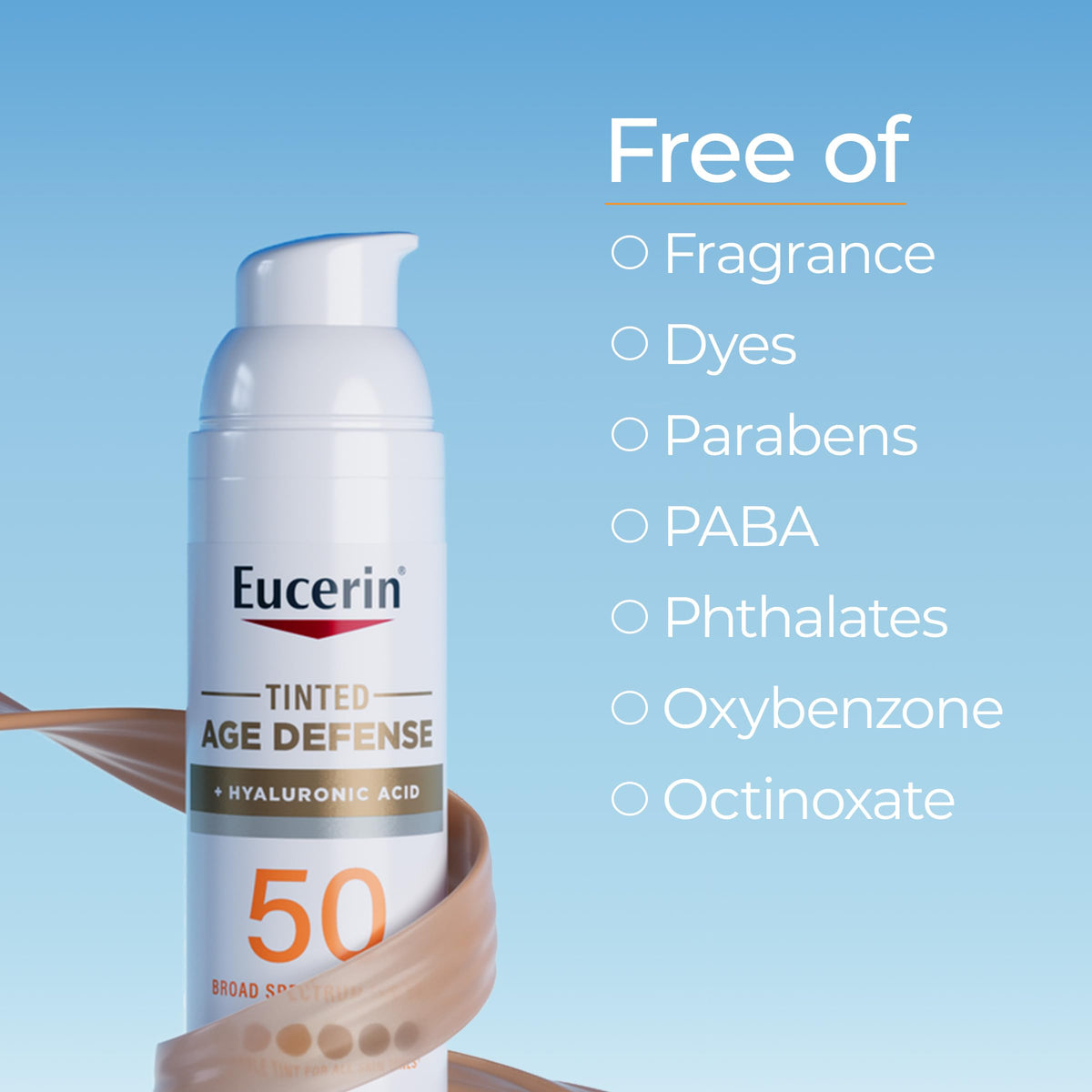 Eucerin label close-up showing antioxidant ingredients and SPF information