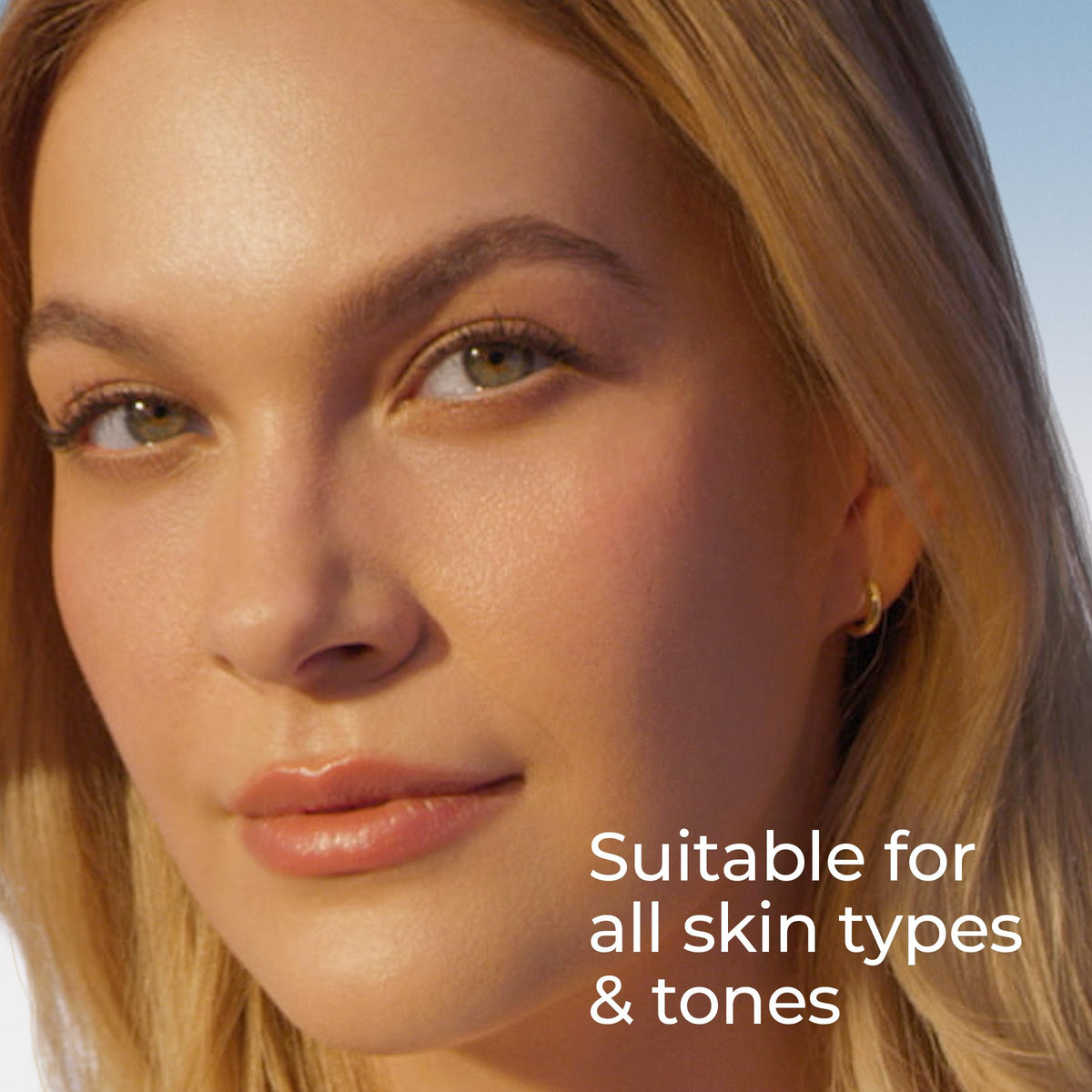 Eucerin applied under makeup showing invisible finish
