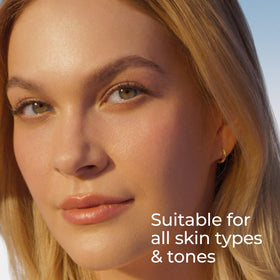 Eucerin applied under makeup showing invisible finish