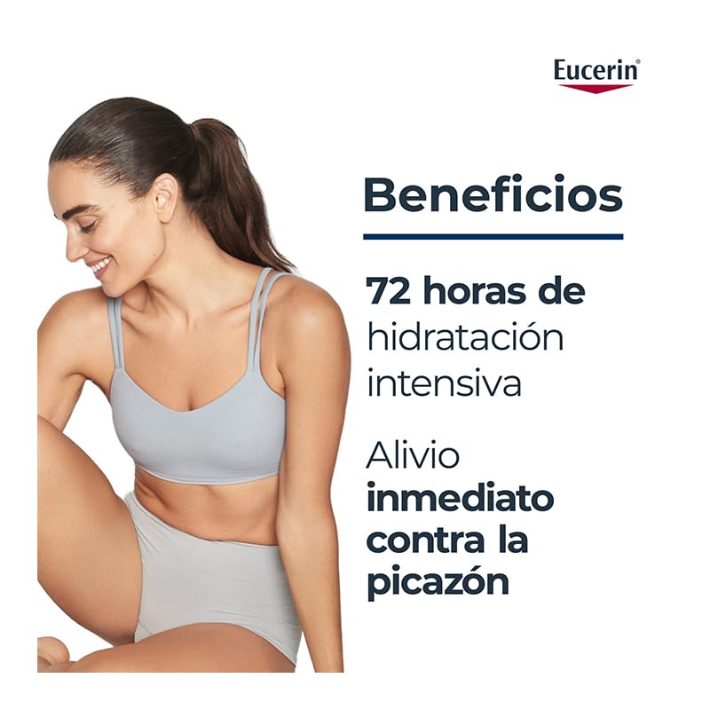 Eucerin cream texture close-up illustrating smooth consistency and quick absorption