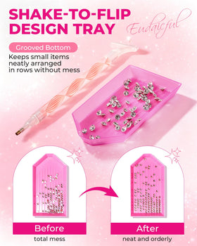 Eudaicful adhesive clay on tip demonstrating easy gem pickup