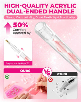 Eudaicful assorted plastic tips displayed for versatile gem sizes