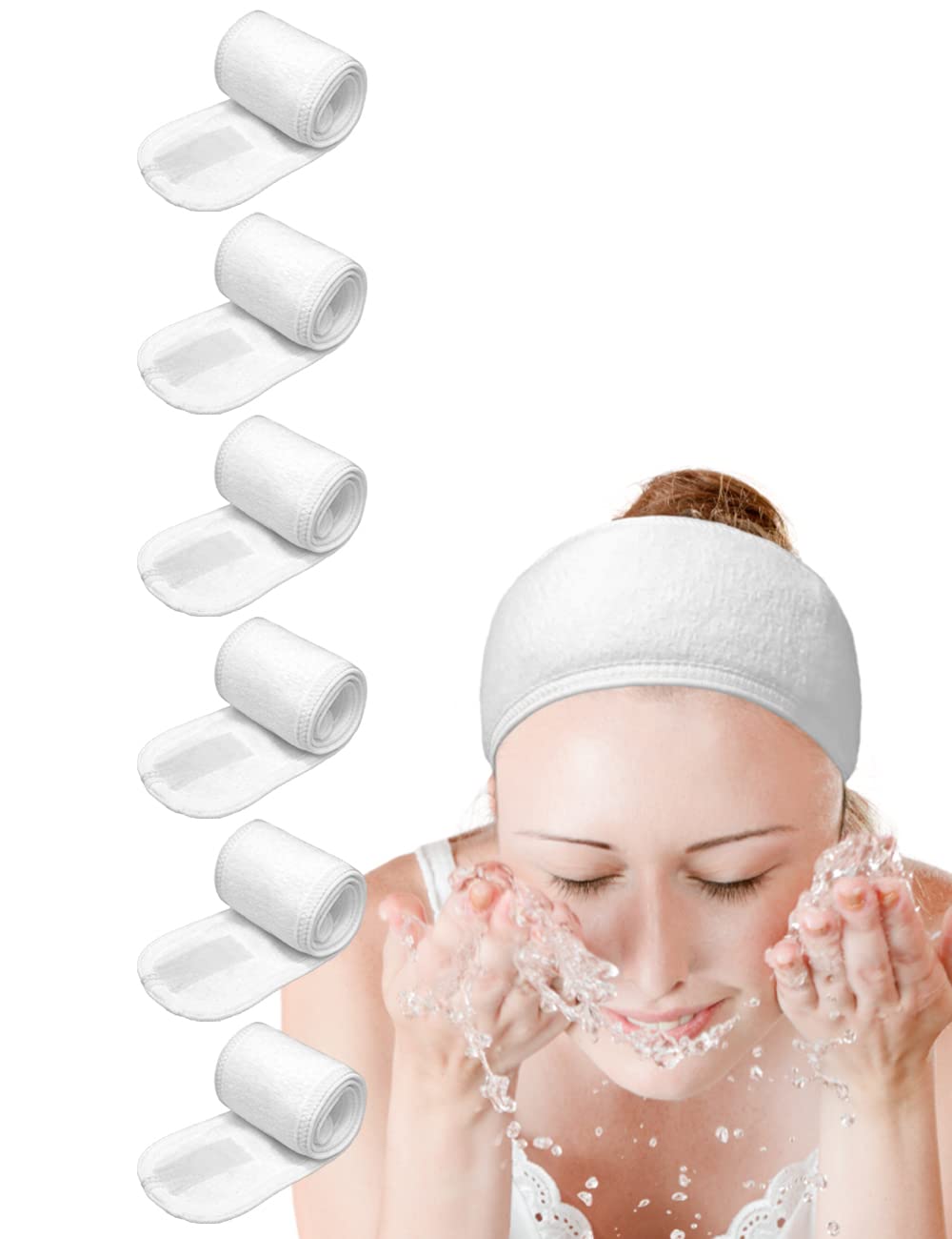 EUICAE front packaging showing six white spa headbands and clean presentation