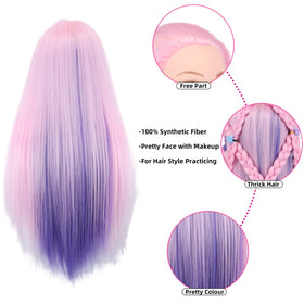 Eumos synthetic hair texture close-up showing smooth strands for combing