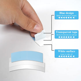 Eumos matte-blue tape on skin highlighting low-shine blend