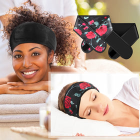 Eurzom wrap worn on sleeping woman with bun to show overnight protection and comfort