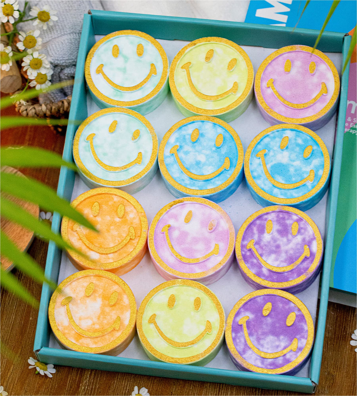 EUSEMIA front packaging showing the 12-piece aromatic shower steamers and scent variety benefit
