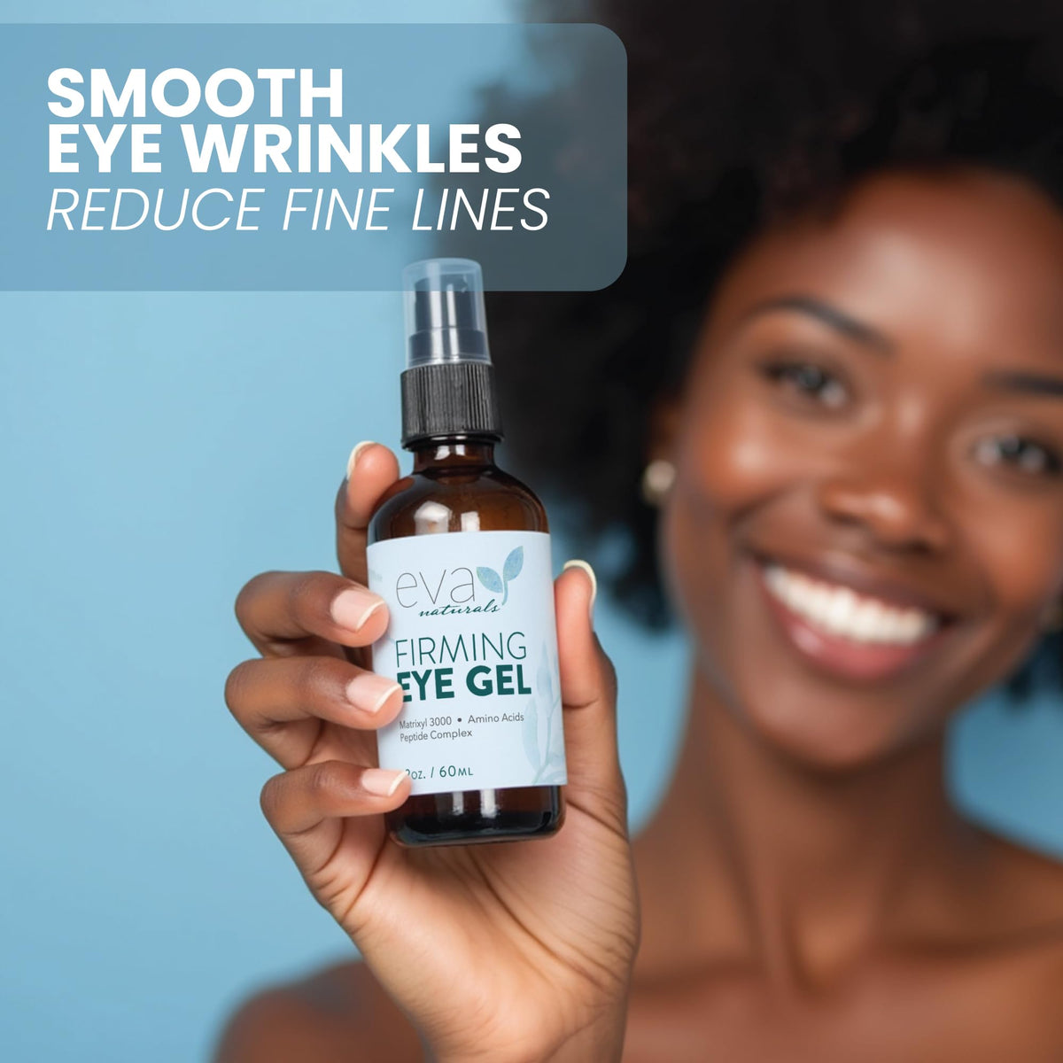 Eva Naturals fingertip applying gel showing easy spread and cooling effect