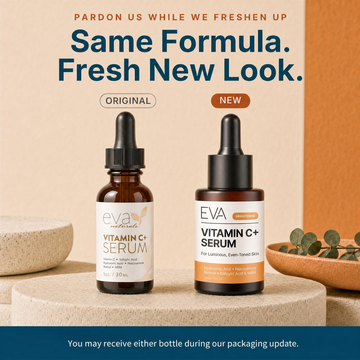 Eva Naturals dropper releasing serum to show smooth lightweight texture