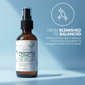 Lifestyle bathroom scene with Eva Naturals serum in daily morning skincare setup