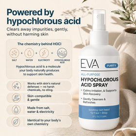 Eva Naturals mist in use on face for instant refresh and hydration