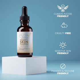 Eva Naturals pipette dispensing serum illustrating precise, mess-free application