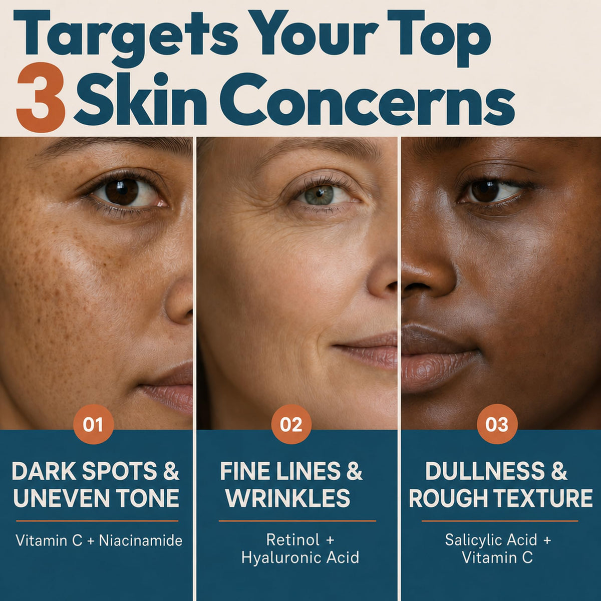 Eva Naturals pipette applying a drop of serum onto skin for quick absorption