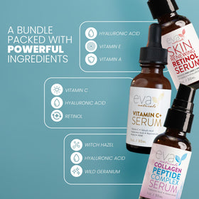 Eva Naturals retinol serum pump dispensed during nighttime routine