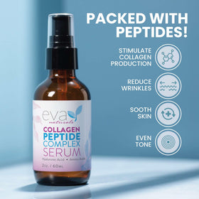 Eva Naturals serum dropper dispensing a drop highlighting controlled application