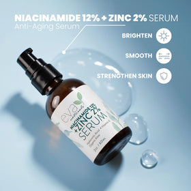 Close-up drop of Eva Naturals serum texture highlighting lightweight hydration benefit