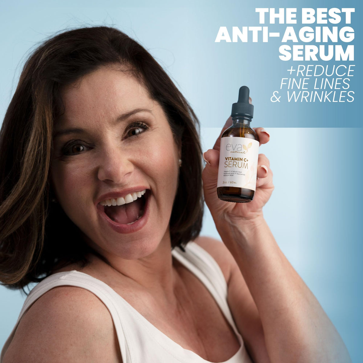 Close-up of serum texture highlighting smooth, hydrating formula from Eva Naturals